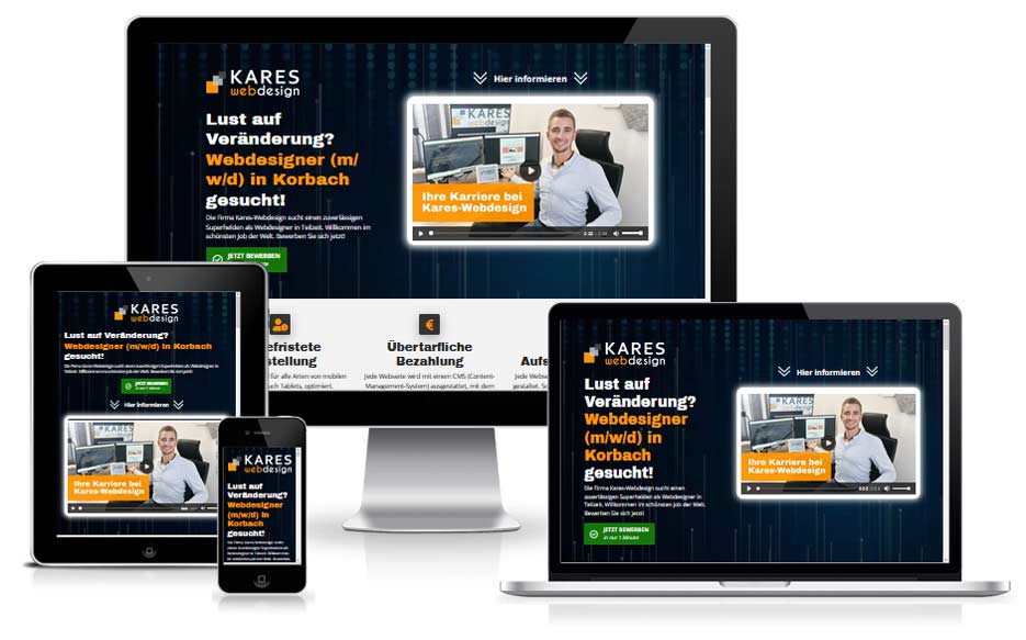 Landingpages mieten ab 49,90 € von Kares Webdesign Korbach
